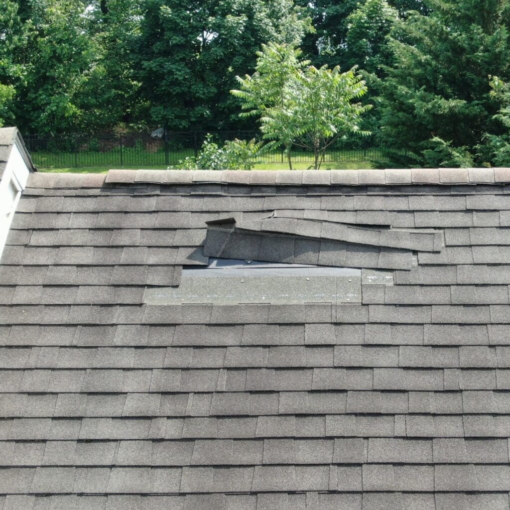 Missing roofing shingles
