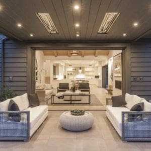 Design aesthetic James Hardie Siding, outdoor patio