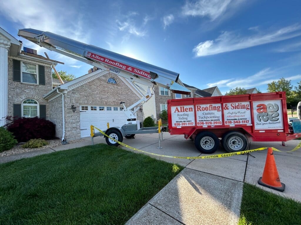 Trash Rocket debris removal equipment from Allen Roofing & Siding